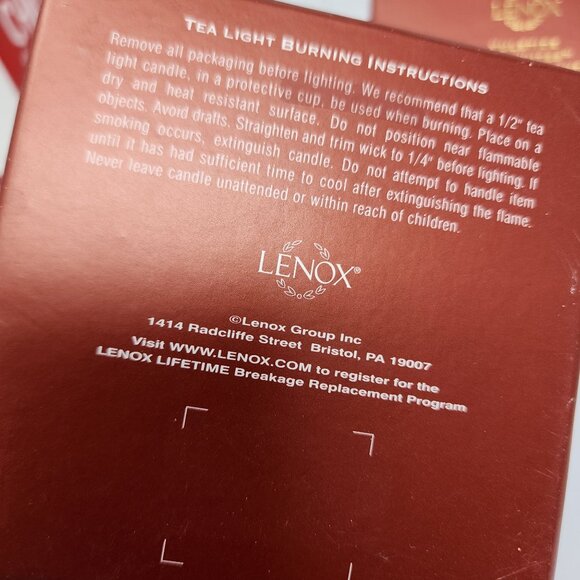 Lenox Yuletide Glowlites Heart Tea Light Holder and Round Ornament 2pc Set - Picture 8 of 10